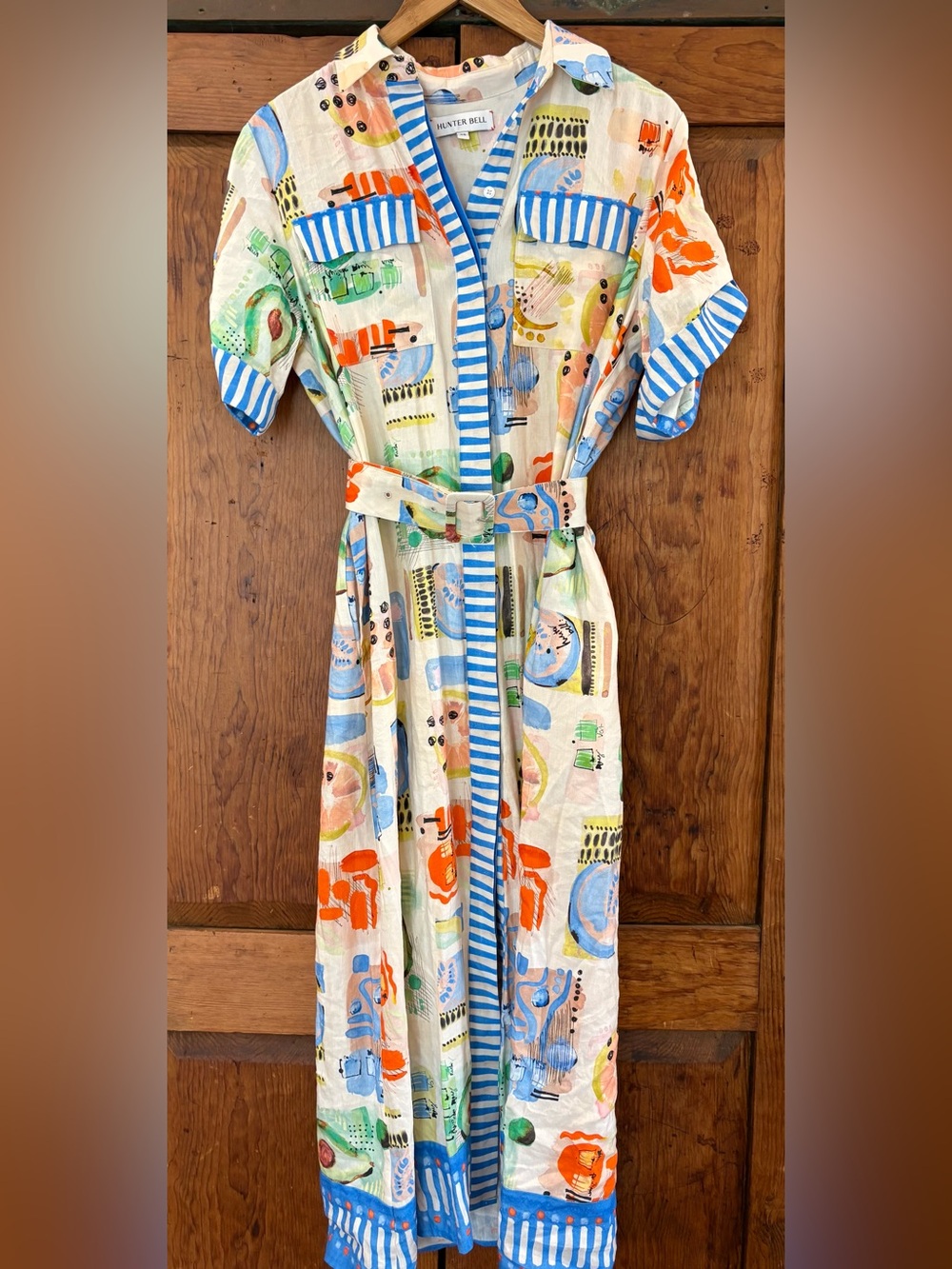 HUNTER BELL Dress in Blue, Orange, Green, Pink - Picture 3 of 4